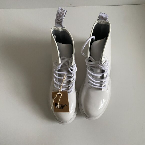 NWT Dr. Martens 1460 White Monochromatic Patent Leather Women's Boots Size 6 - Picture 6 of 16